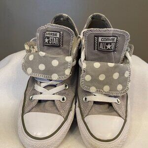 Converse Women's Allstar Light Gray Double Tongue Sneakers Sz 6